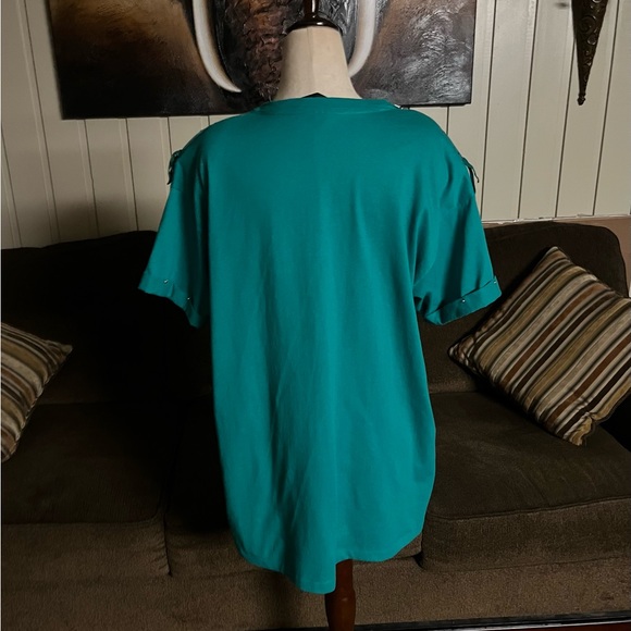 Rare XPeriance Ine Suze Turquoise Western Shirt W/Fringe & Studs - Picture 16 of 16